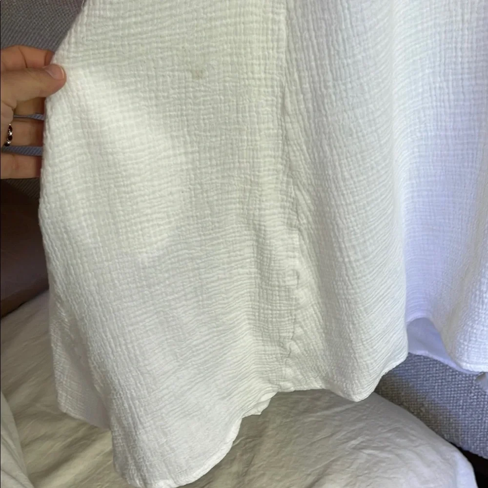 Myrah Penaloza Frieda Gown - White Cotton Gauze Lined Midi Dress - Picture 16 of 17